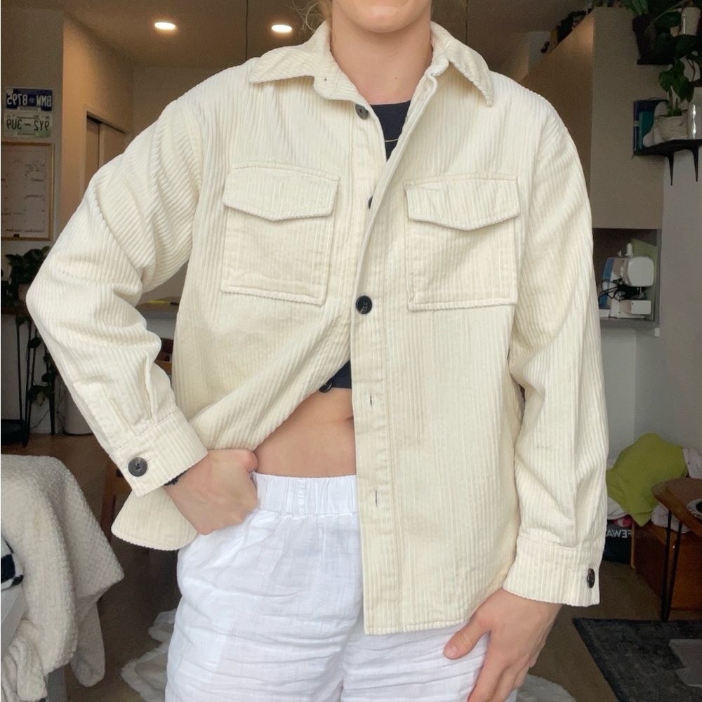 Men's Organic Cotton Scotch & Soda Corduroy White/Cream Jacket Size XS